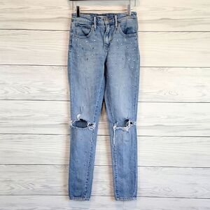 Levi's Premium 712 High Rise Skinny Jeans Distressed Womens Size Waist 24